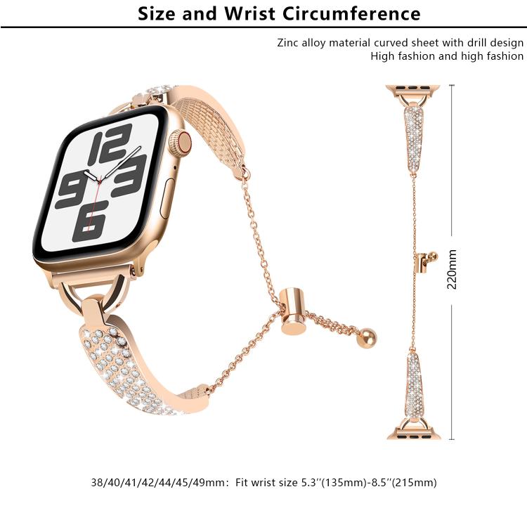 For Apple Watch 42mm / 41mm / 40mm / 38mm Kalebol Stone Curved Zinc Alloy Strap(Gold) - free shipping - PMC TechLife - Order now!