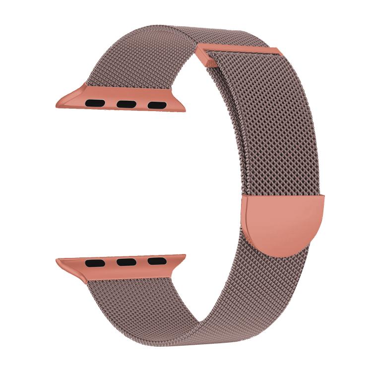 For Apple Watch 42mm / 41mm / 40mm / 38mm Kalebol Semi-round Tail Milan Stainless Steel Strap(Pink Orange) - free shipping - PMC TechLife - Order now!