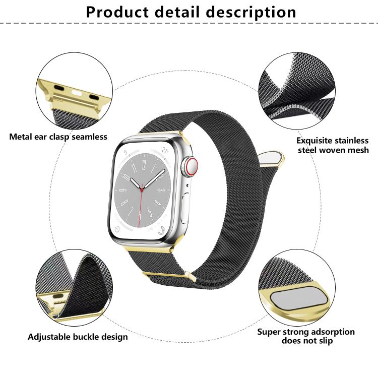 For Apple Watch 46mm / 49mm / 45mm / 44mm Kalebol Semi-round Tail Milan Stainless Steel Strap(Starlight Green) - Watch Bands by Kalebol | Online Shopping South Africa | PMC TechLife | Buy Now Pay Later Mobicred