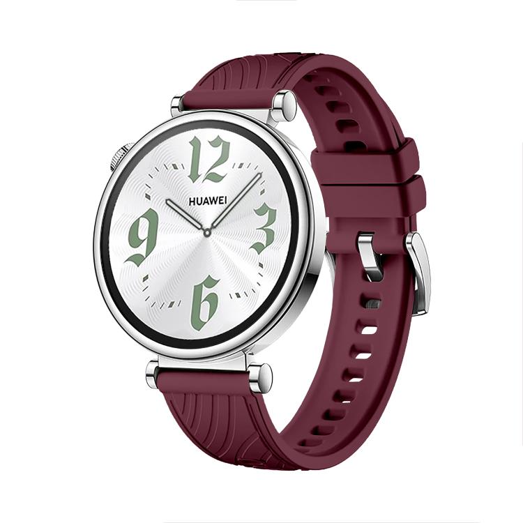 Kalebol 18mm Universal Textured Silicone Silver Buckle Strap(Wine Red) - free shipping - PMc TechLife - Order now!