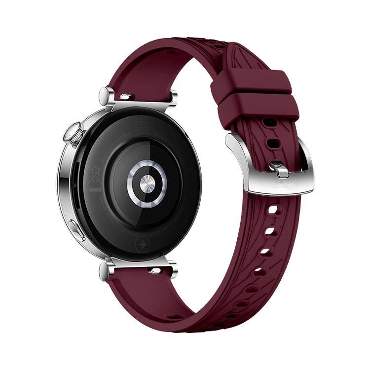 Kalebol 18mm Universal Textured Silicone Silver Buckle Strap(Wine Red) - free shipping - PMc TechLife - Order now!