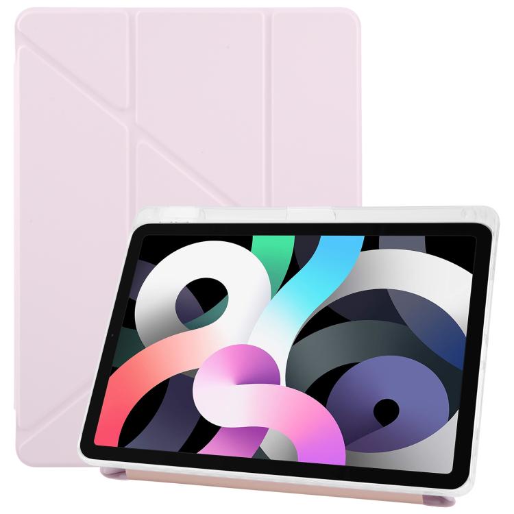 For iPad Air 2022 / 2020 10.9 ZGA Genre Series Y-Fold Leather Tablet Case with Pen Slot(Pink) - free shipping - PMc TechLife - Order now!
