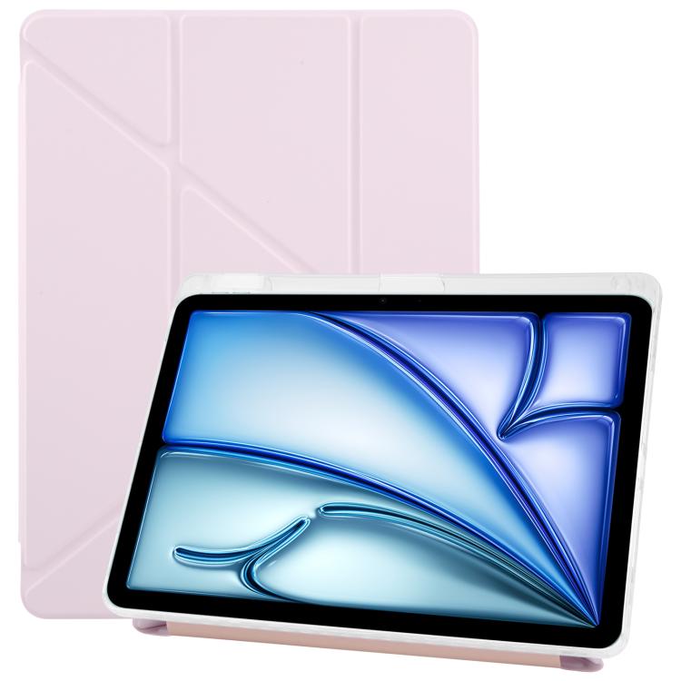 For iPad Air 13 2025 / 2024 / Pro 12.9 ZGA Genre Series Y-Fold Leather Tablet Case with Pen Slot(Pink) - free shipping - PMc TechLife - Order now!
