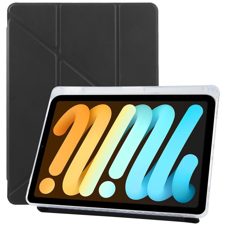 For iPad mini 6 / mini 2024 ZGA Genre Series Y-Fold Leather Tablet Case with Pen Slot(Black) - free shipping - PMc TechLife - Order now!