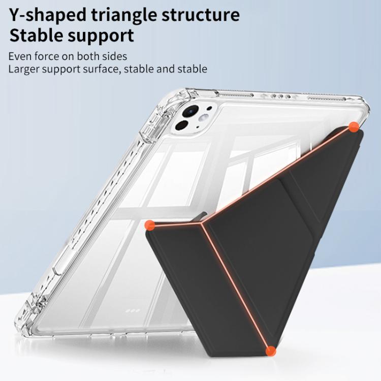 For iPad Pro 13 2024 ZGA Genre Series Y-Fold Leather Tablet Case with Pen Slot(Blue) - free shipping - PMc TechLife - Order now!