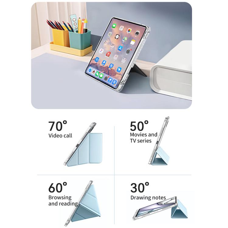 For iPad Air 11 2025 / 2024 ZGA Genre Series Y-Fold Leather Tablet Case with Pen Slot(Blue) - free shipping - PMc TechLife - Order now!