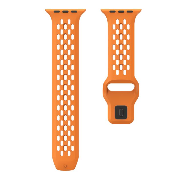 For Apple Watch 46mm / 49mm / 45mm / 44mm Kalebol Mesh Reverse Buckle Silicone Strap(Orange) - Watch Bands by Kalebol | Online Shopping South Africa | PMC TechLife | Buy Now Pay Later Mobicred