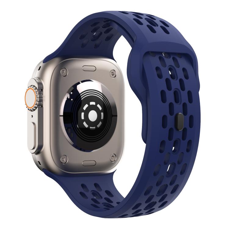 For Apple Watch 46mm / 49mm / 45mm / 44mm Kalebol Mesh Reverse Buckle Silicone Strap(Midnight Blue) - Watch Bands by Kalebol | Online Shopping South Africa | PMC TechLife | Buy Now Pay Later Mobicred