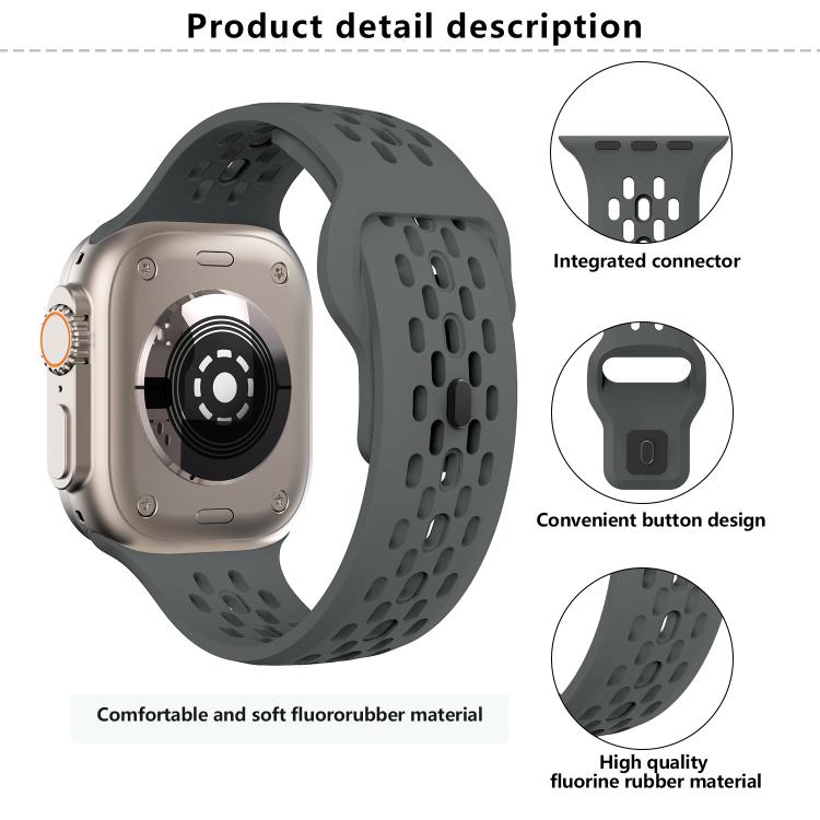 For Apple Watch 46mm / 49mm / 45mm / 44mm Kalebol Mesh Reverse Buckle Silicone Strap(Black) - Watch Bands by Kalebol | Online Shopping South Africa | PMC TechLife | Buy Now Pay Later Mobicred