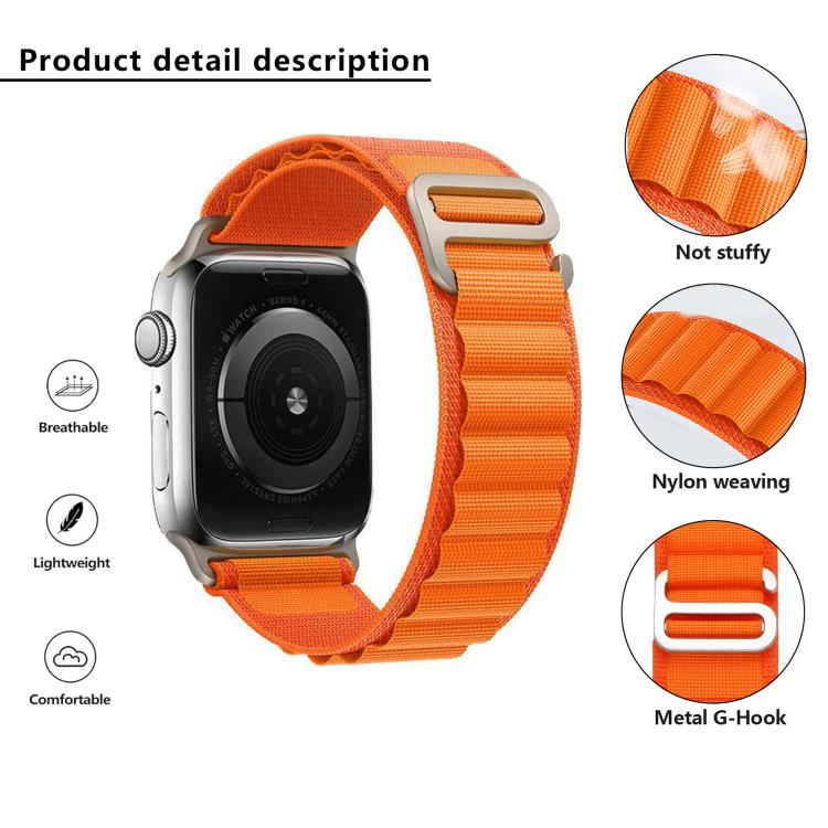 For Apple Watch 42mm / 41mm / 40mm / 38mm Kalebol Aline Nylon Loop Watch Band(Orange) - Watch Bands by Kalebol | Online Shopping South Africa | PMC TechLife | Buy Now Pay Later Mobicred