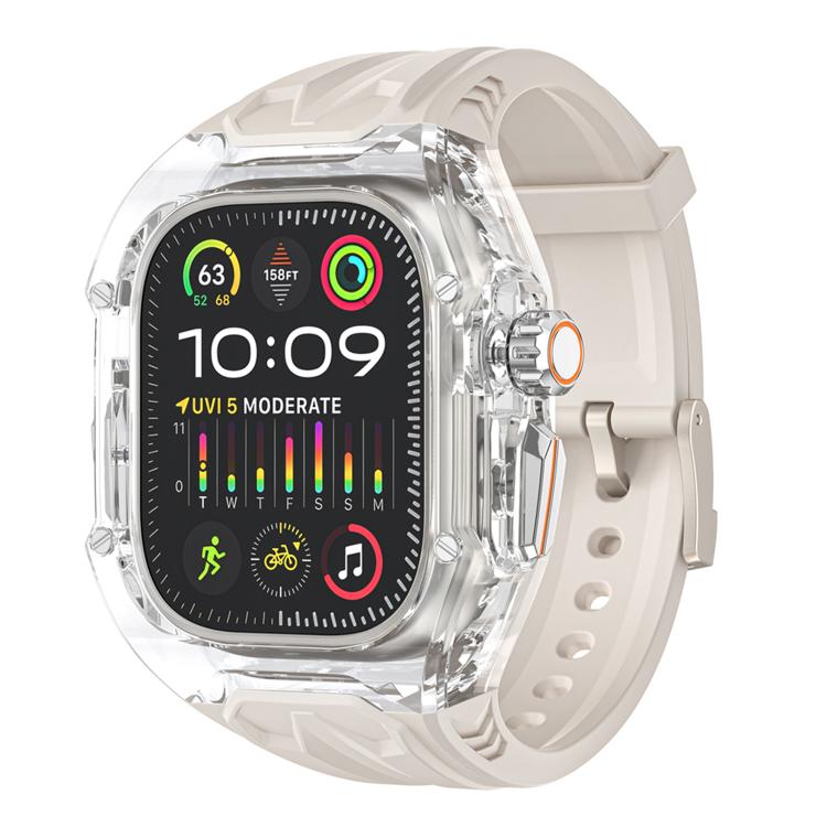 For Apple Watch 42mm / 41mm / 40mm / 38mm Kalebol Glacier Integrated Transparent Silicone Strap(Starlight Transparent) - free shipping - PMC TechLife - Order now!
