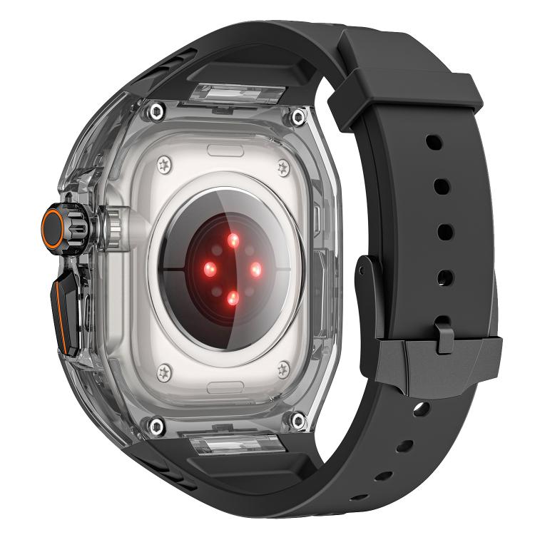 For Apple Watch Ultra 2 / 1 49mm Kalebol Glacier Integrated Transparent Silicone Strap(Black Transparent Black) - Watch Bands by Kalebol | Online Shopping South Africa | PMC TechLife | Buy Now Pay Later Mobicred
