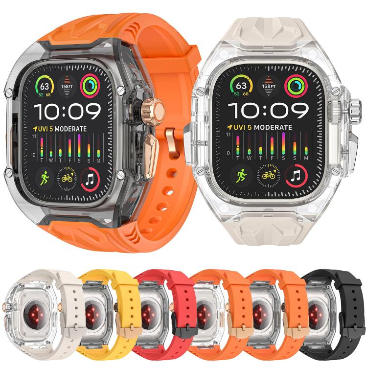 For Apple Watch 42mm / 41mm / 40mm / 38mm Kalebol Glacier Integrated Transparent Silicone Strap(Starlight Transparent) - free shipping - PMC TechLife - Order now!