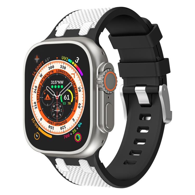 For Apple Watch 46mm / 49mm / 45mm / 44mm Kalebol Farmhouse Oak Silicone Strap(Black + White) - Watch Bands by Kalebol | Online Shopping South Africa | PMC TechLife | Buy Now Pay Later Mobicred