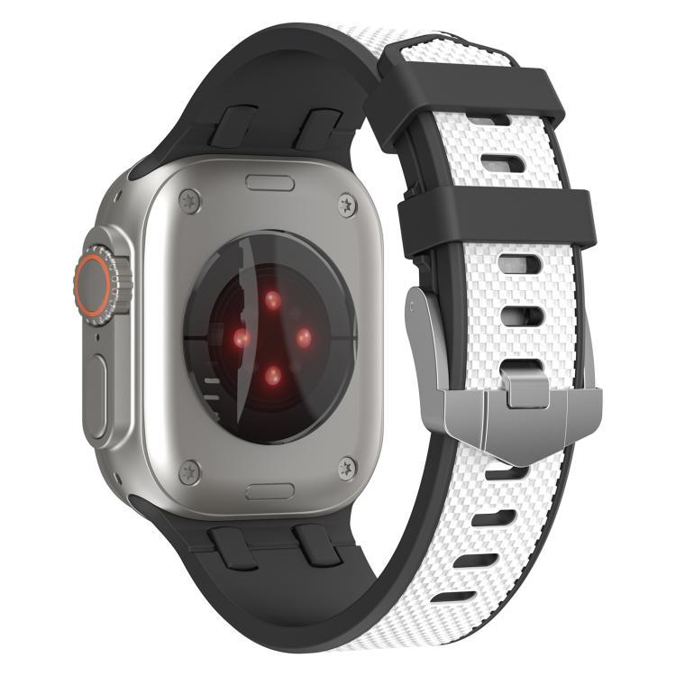 For Apple Watch 46mm / 49mm / 45mm / 44mm Kalebol Farmhouse Oak Silicone Strap(Black + White) - Watch Bands by Kalebol | Online Shopping South Africa | PMC TechLife | Buy Now Pay Later Mobicred