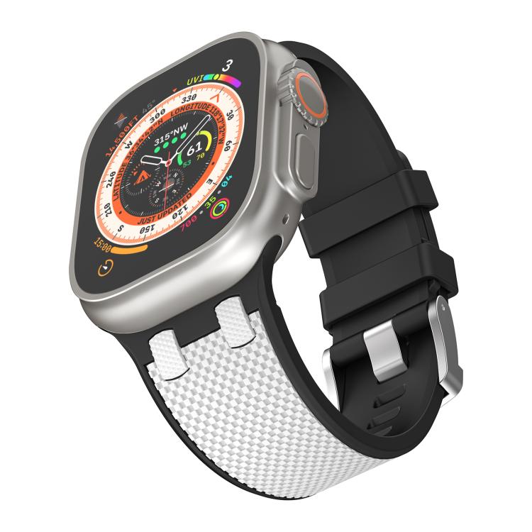 For Apple Watch 46mm / 49mm / 45mm / 44mm Kalebol Farmhouse Oak Silicone Strap(Black + White) - Watch Bands by Kalebol | Online Shopping South Africa | PMC TechLife | Buy Now Pay Later Mobicred