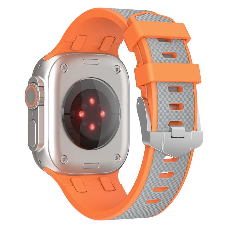 For Apple Watch 42mm / 41mm / 40mm / 38mm Kalebol Farmhouse Oak Silicone Strap(Orange + Grey) - Watch Bands by Kalebol | Online Shopping South Africa | PMC TechLife | Buy Now Pay Later Mobicred
