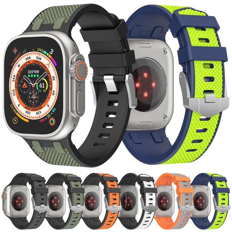 For Apple Watch 46mm / 49mm / 45mm / 44mm Kalebol Farmhouse Oak Silicone Strap(Black + White) - Watch Bands by Kalebol | Online Shopping South Africa | PMC TechLife | Buy Now Pay Later Mobicred