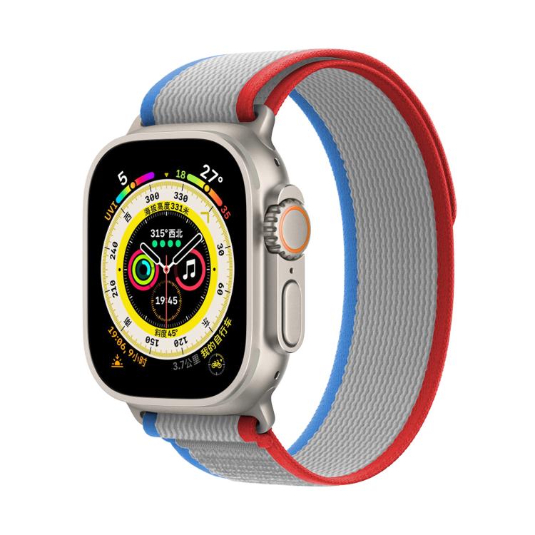 For Apple Watch 46mm / 49mm / 45mm / 44mm Kalebol Wild Track Loop Nylon Watch Band(Red+Grey) - Watch Bands by Kalebol | Online Shopping South Africa | PMC TechLife | Buy Now Pay Later Mobicred