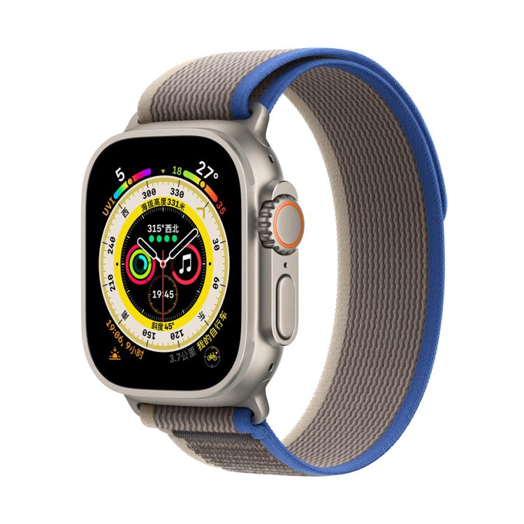 For Apple Watch 46mm / 49mm / 45mm / 44mm Kalebol Wild Track Loop Nylon Watch Band(Blue+Grey) - Watch Bands by Kalebol | Online Shopping South Africa | PMC TechLife | Buy Now Pay Later Mobicred