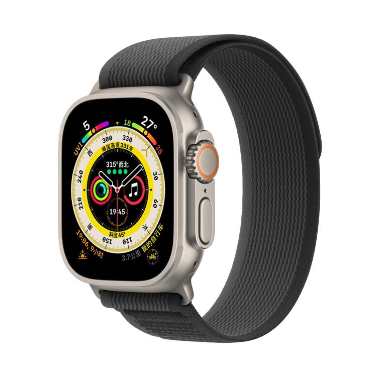 For Apple Watch 42mm / 41mm / 40mm / 38mm Kalebol Wild Track Loop Nylon Watch Band(Black+Grey) - Watch Bands by Kalebol | Online Shopping South Africa | PMC TechLife | Buy Now Pay Later Mobicred