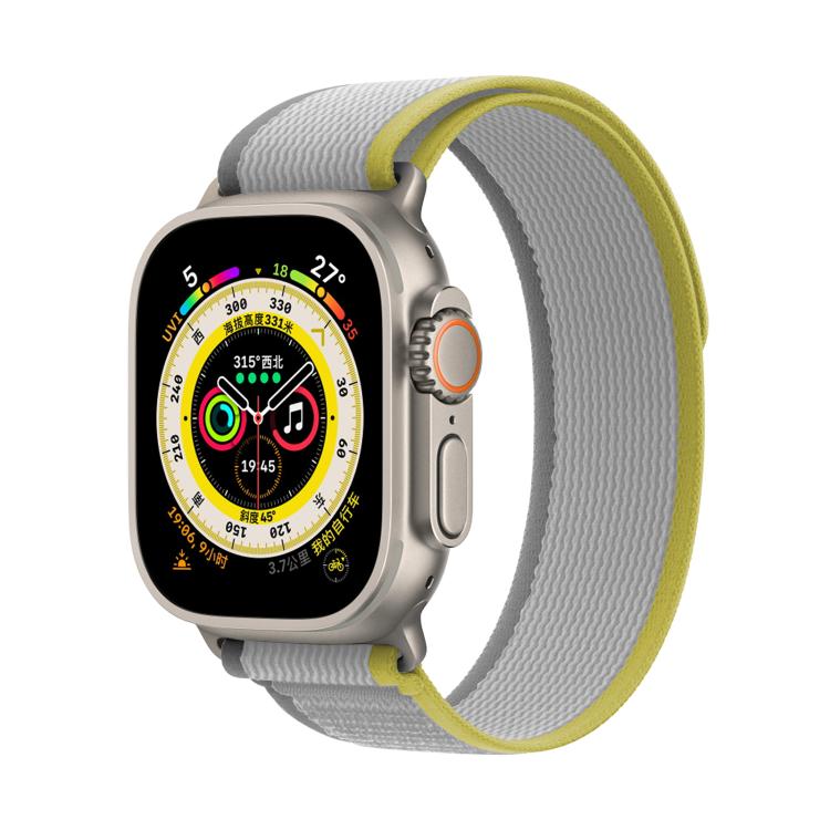 For Apple Watch 42mm / 41mm / 40mm / 38mm Kalebol Wild Track Loop Nylon Watch Band(Yellow+Grey) - Watch Bands by Kalebol | Online Shopping South Africa | PMC TechLife | Buy Now Pay Later Mobicred