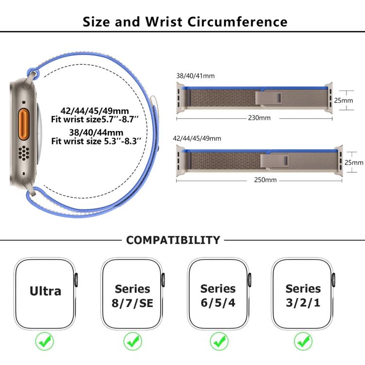 For Apple Watch 42mm / 41mm / 40mm / 38mm Kalebol Wild Track Loop Nylon Watch Band(Yellow+Grey) - Watch Bands by Kalebol | Online Shopping South Africa | PMC TechLife | Buy Now Pay Later Mobicred