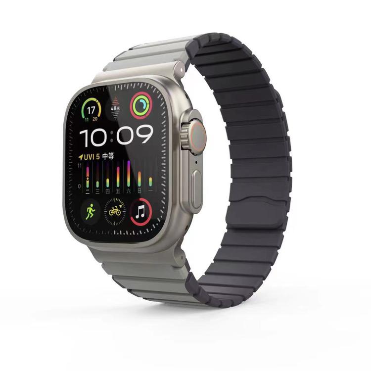 For Apple Watch 46mm / 49mm / 45mm / 44mm Kalebol Magnetic Silicone Strap(Grey) - Watch Bands by Kalebol | Online Shopping South Africa | PMC TechLife | Buy Now Pay Later Mobicred