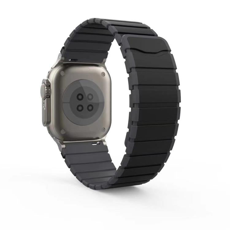For Apple Watch 42mm / 41mm / 40mm / 38mm Kalebol Magnetic Silicone Strap(Black Grey) - Watch Bands by Kalebol | Online Shopping South Africa | PMC TechLife | Buy Now Pay Later Mobicred
