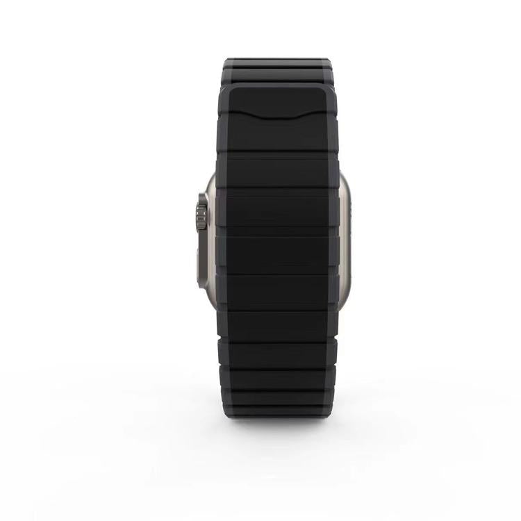 For Apple Watch 42mm / 41mm / 40mm / 38mm Kalebol Magnetic Silicone Strap(Black Grey) - Watch Bands by Kalebol | Online Shopping South Africa | PMC TechLife | Buy Now Pay Later Mobicred