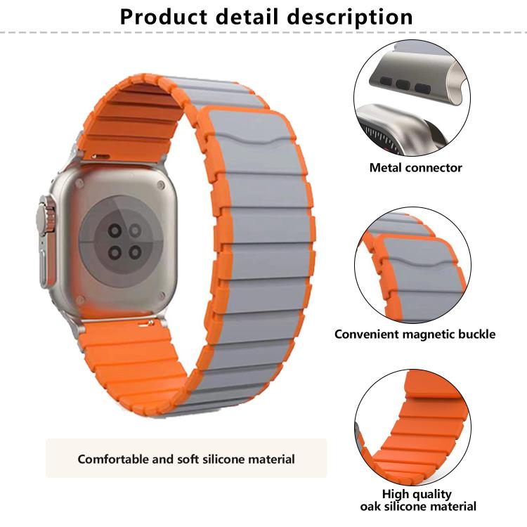 For Apple Watch 46mm / 49mm / 45mm / 44mm Kalebol Magnetic Silicone Strap(Grey) - Watch Bands by Kalebol | Online Shopping South Africa | PMC TechLife | Buy Now Pay Later Mobicred