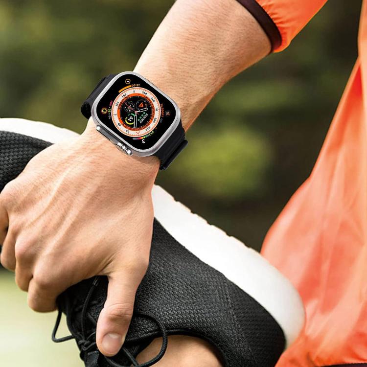 For Apple Watch 42mm / 41mm / 40mm / 38mm Kalebol Magnetic Silicone Strap(Grey Orange) - Watch Bands by Kalebol | Online Shopping South Africa | PMC TechLife | Buy Now Pay Later Mobicred