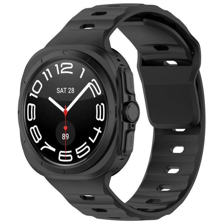 For Samsung Galaxy Watch Ultra 47mm Kalebol Square Buckle Silicone Watch Band(Black) - Watch Bands by Kalebol | Online Shopping South Africa | PMc TechLife | Buy Now Pay Later Mobicred