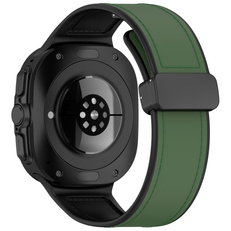 For Samsung Galaxy Watch Ultra 47mm Kalebol Composite Silicone Folding Magnetic Buckle Watch Band(Green) - free shipping - PMc TechLife - Order now!