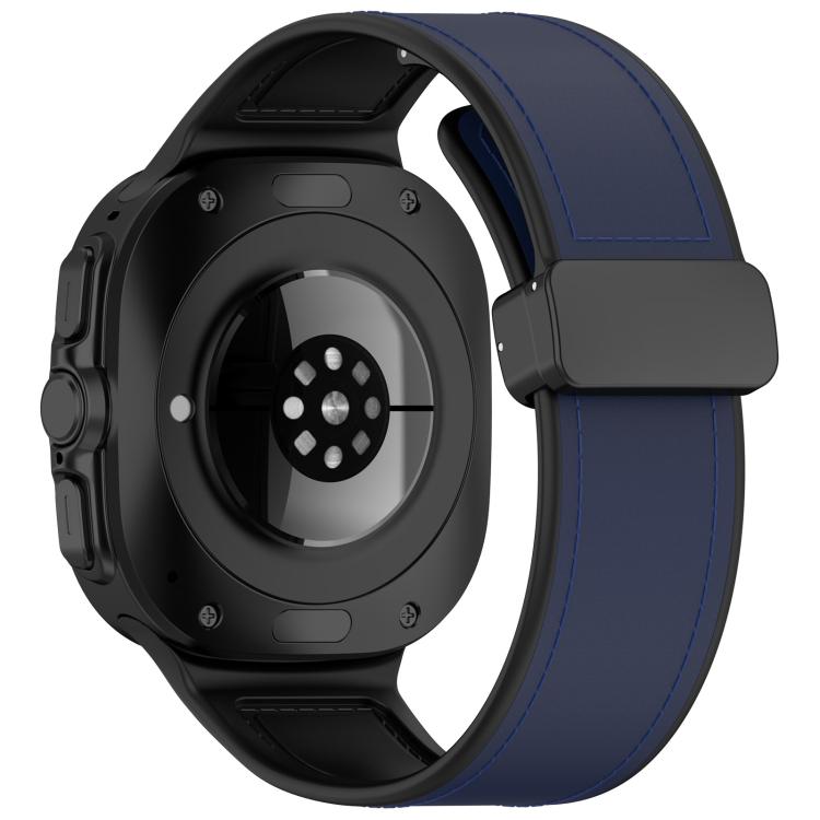 For Samsung Galaxy Watch Ultra 47mm / Ultra 2025 Kalebol Composite Silicone Folding Magnetic Buckle Watch Band(Dark Blue) - free shipping - PMc TechLife - Order now!