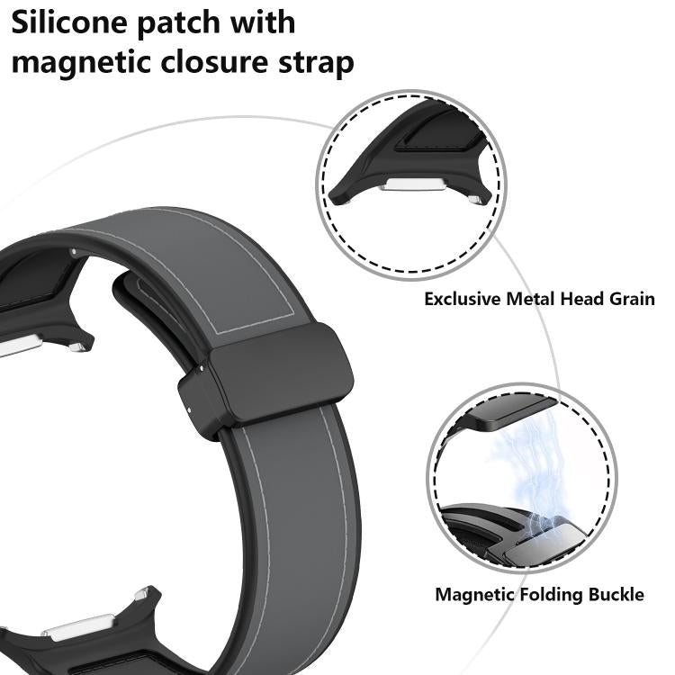 For Samsung Galaxy Watch Ultra 47mm Kalebol Composite Silicone Folding Magnetic Buckle Watch Band(Orange) - Watch Bands by Kalebol | Online Shopping South Africa | PMc TechLife | Buy Now Pay Later Mobicred