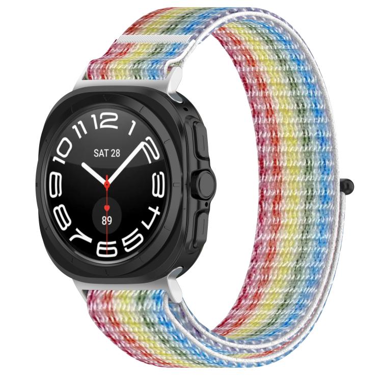 For Samsung Galaxy Watch Ultra 47mm Kalebol Hook and Loop Fastener Nylon Braided Watch Band(Rainbow) - free shipping - PMc TechLife - Order now!