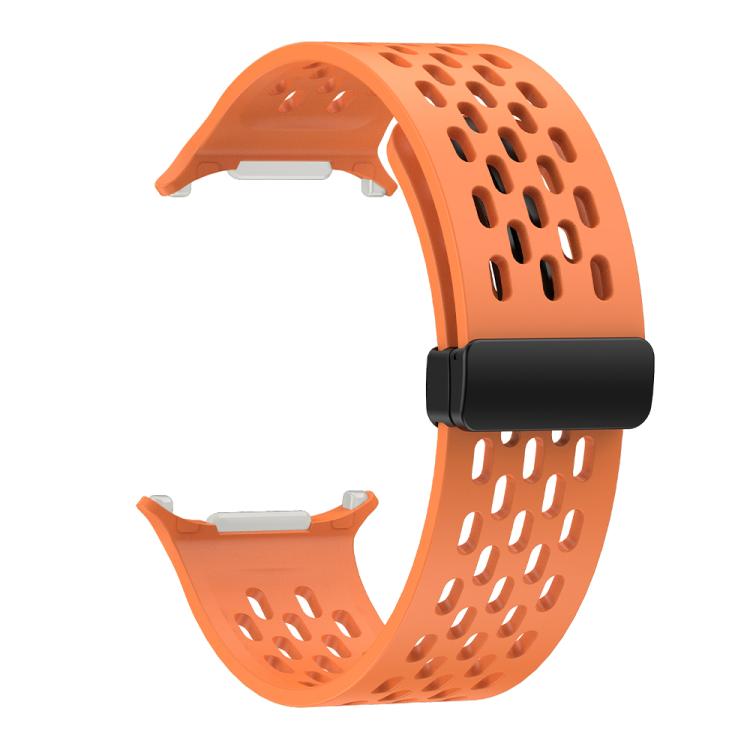 For Samsung Galaxy Watch Ultra 47mm Kalebol Porous Silicone Magnetic Watch Band(Orange) - free shipping - PMc TechLife - Order now!