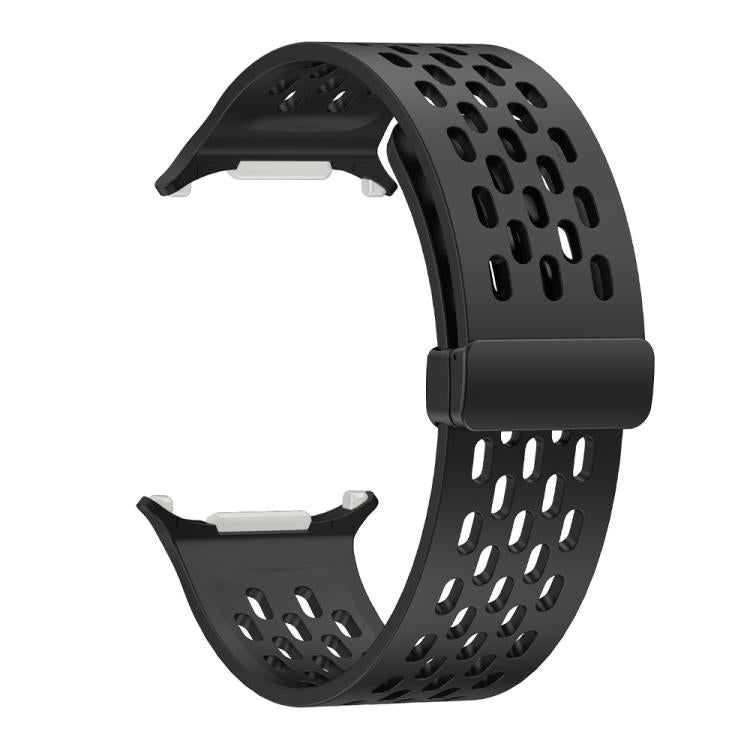 For Samsung Galaxy Watch Ultra 47mm Kalebol Porous Silicone Magnetic Watch Band(Black) - free shipping - PMc TechLife - Order now!