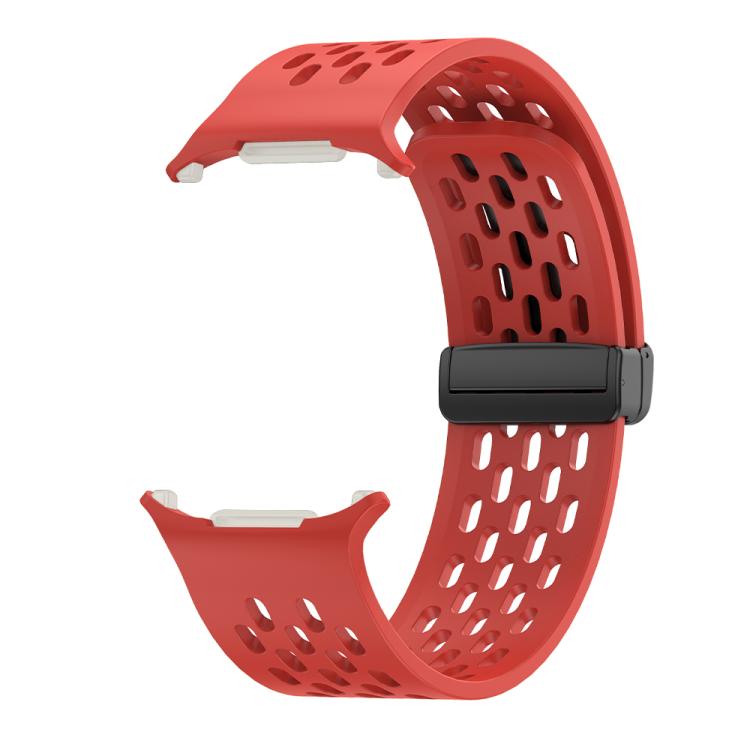 For Samsung Galaxy Watch Ultra 47mm Kalebol Porous Silicone Magnetic Watch Band(Red) - free shipping - PMc TechLife - Order now!