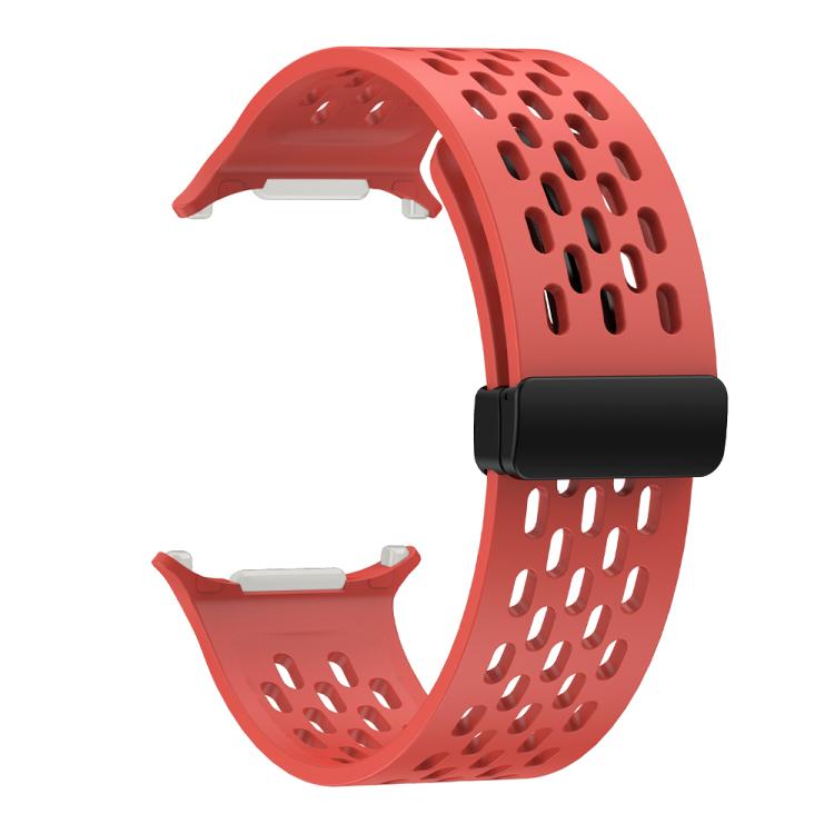 For Samsung Galaxy Watch Ultra 47mm Kalebol Porous Silicone Magnetic Watch Band(Red) - free shipping - PMc TechLife - Order now!