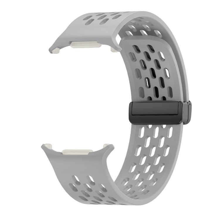 For Samsung Galaxy Watch Ultra 47mm Kalebol Porous Silicone Magnetic Watch Band(Grey) - free shipping - PMc TechLife - Order now!