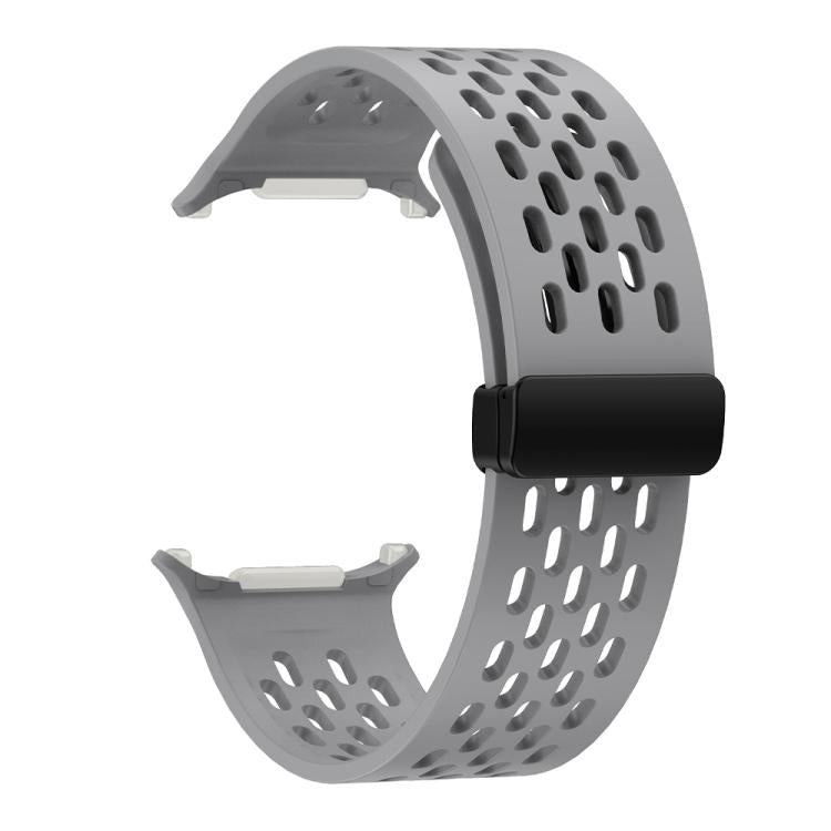 For Samsung Galaxy Watch Ultra 47mm Kalebol Porous Silicone Magnetic Watch Band(Grey) - free shipping - PMc TechLife - Order now!