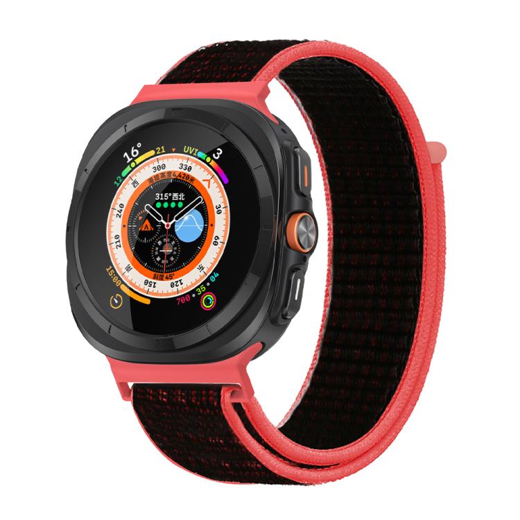 For Samsung Galaxy Watch Ultra 47mm / Ultra 2025 Kalebol Quick Release Nylon Braided Watch Band(Black Red) - free shipping - PMc TechLife - Order now!