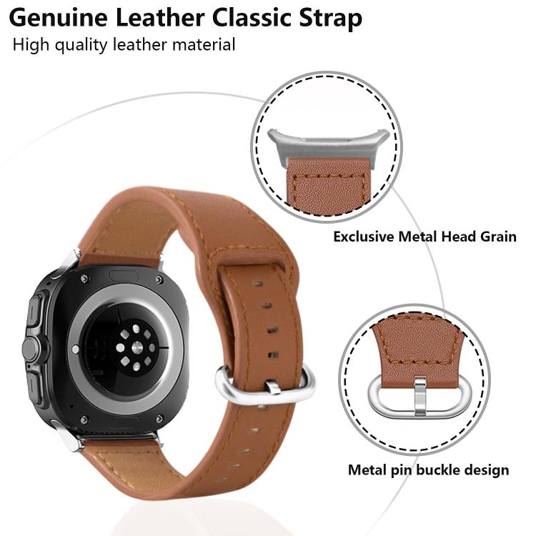 For Samsung Galaxy Watch Ultra 47mm Kalebol Genuine Leather Watch Band(Brown) - free shipping - PMc TechLife - Order now!