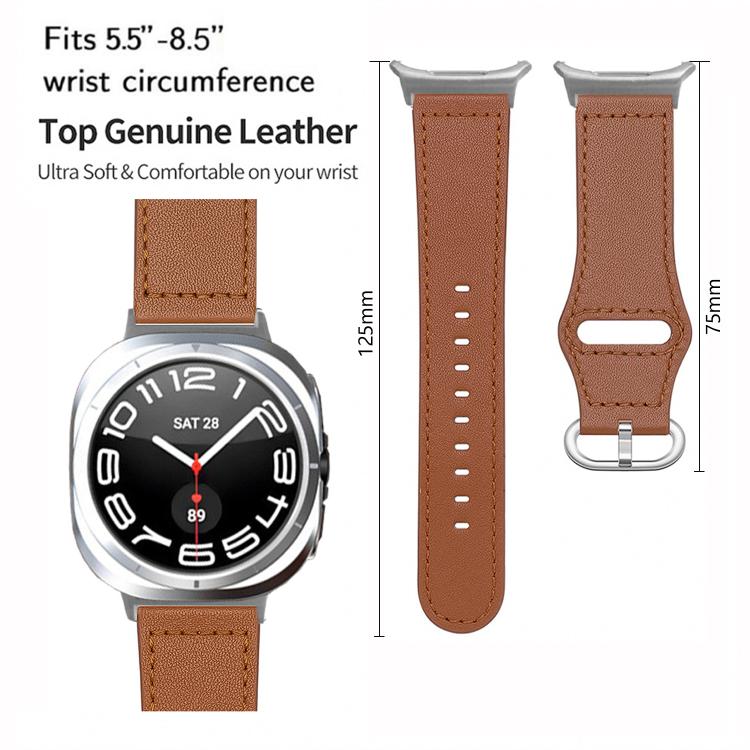 For Samsung Galaxy Watch Ultra 47mm / Ultra 2025 Kalebol Genuine Leather Watch Band(Cocoa) - free shipping - PMc TechLife - Order now!