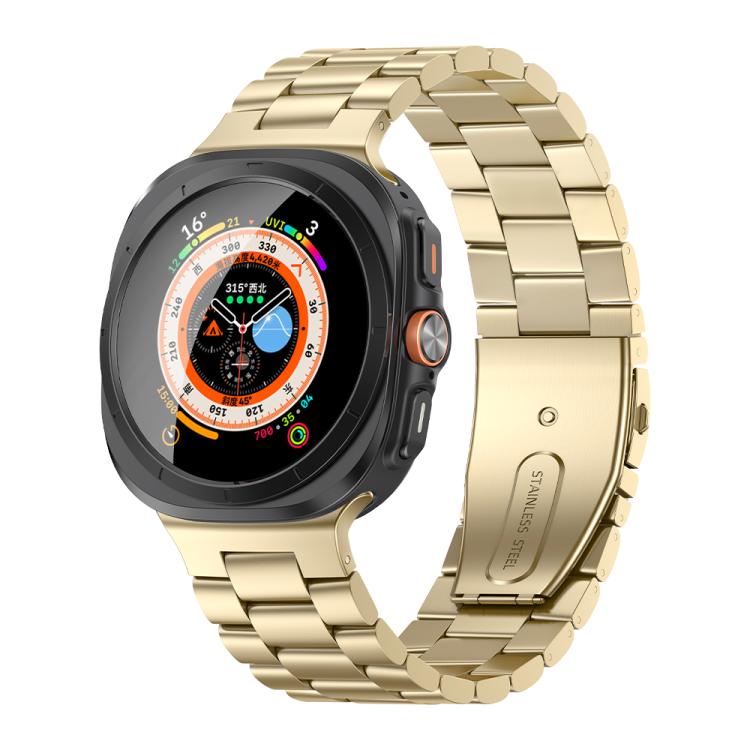 For Samsung Galaxy Watch Ultra 47mm Kalebol Three-bead Steel Watch Band(Gold) - free shipping - PMc TechLife - Order now!