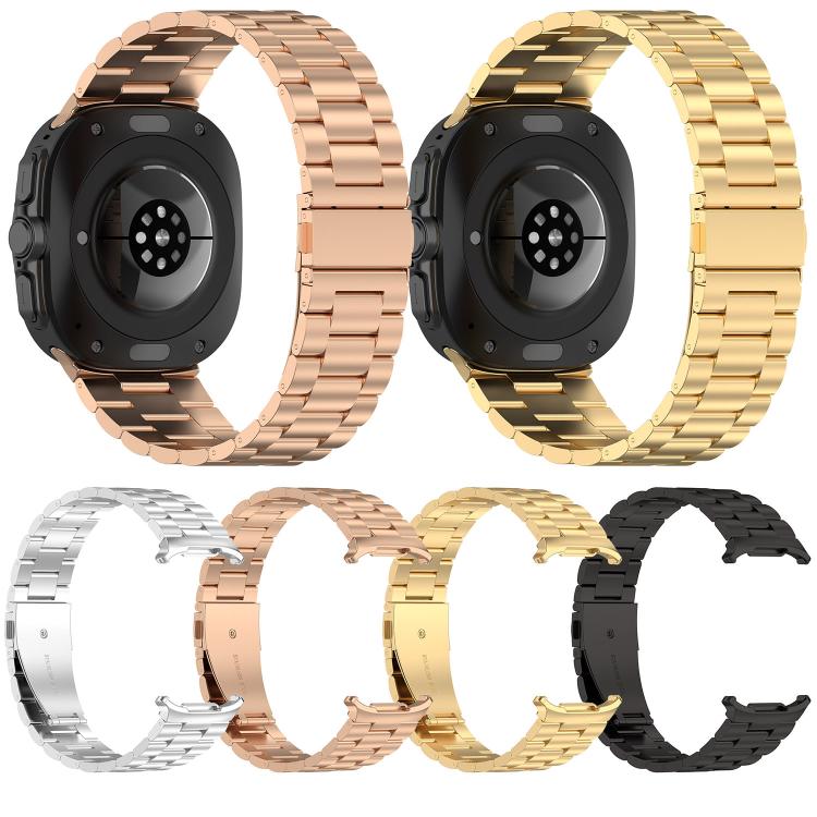 For Samsung Galaxy Watch Ultra 47mm / Ultra 2025 Kalebol Three-bead Steel Watch Band(Rose Gold) - free shipping - PMc TechLife - Order now!