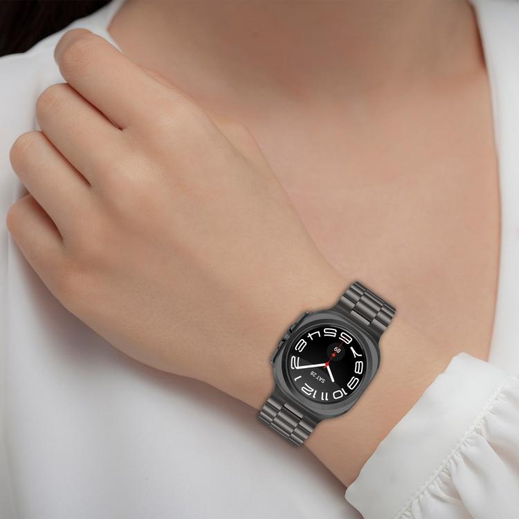 For Samsung Galaxy Watch Ultra 47mm / Ultra 2025 Kalebol Three-bead Steel Watch Band(Rose Gold) - free shipping - PMc TechLife - Order now!