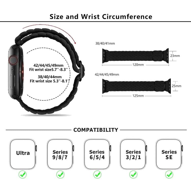 For Apple Watch 46mm / 49mm / 45mm / 44mm Kalebol Eight Buckle Nylon Braided Watch Band(Grape Purple) - Watch Bands by Kalebol | Online Shopping South Africa | PMC TechLife | Buy Now Pay Later Mobicred